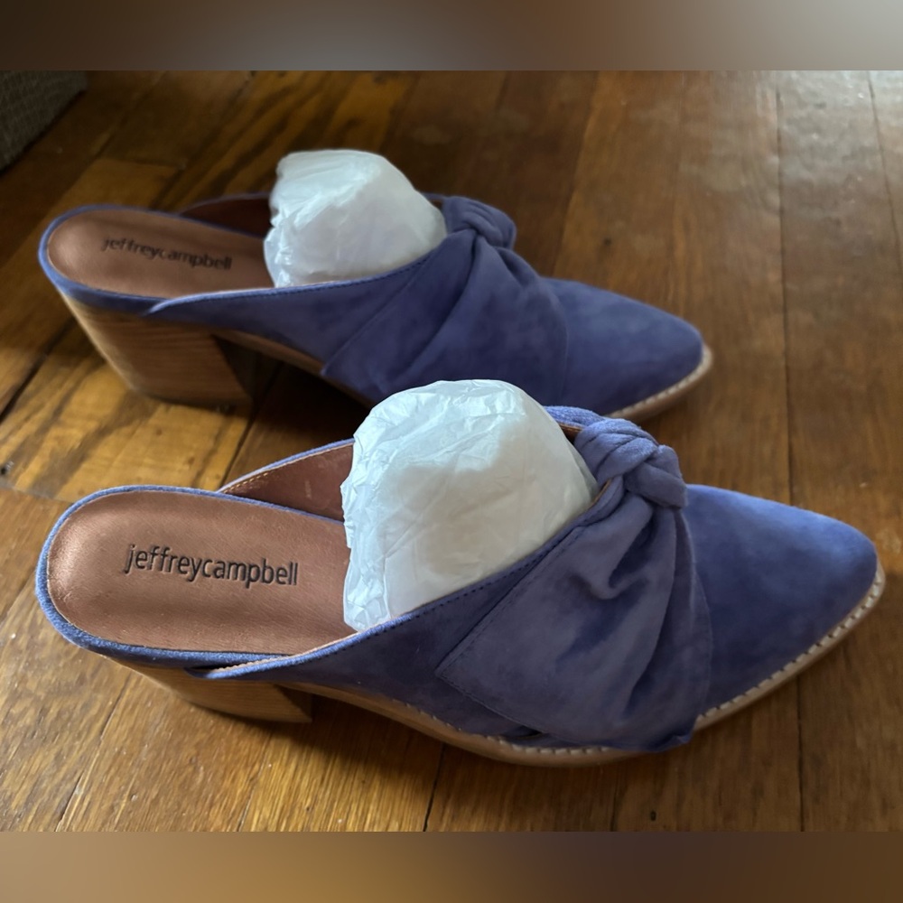 NIB Jeffrey Campbell Violet Suede Cyrus Mules 9.5 - Picture 2 of 9